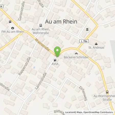 Standortübersicht der Tankstelle AVIA Xpress Automatentankstelle in 76474 Au am Rhein