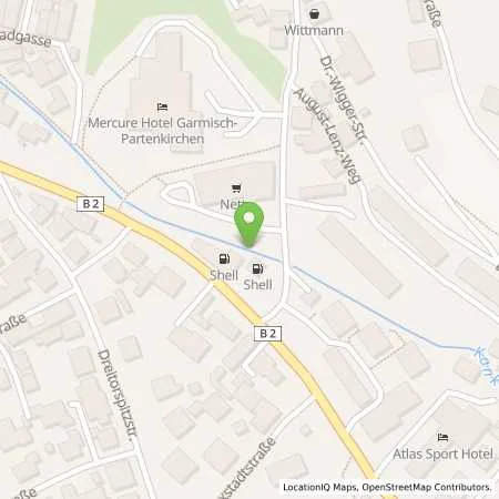Standortübersicht der Tankstelle Shell Garmisch-Partenkirchen Hauptstr. 97 in 82467 Garmisch-Partenkirchen