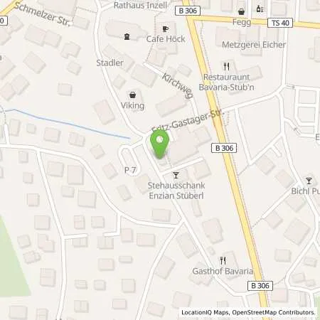 Standortübersicht der Tankstelle INZELL - REICHENHALLER STR. in 83334 Inzell