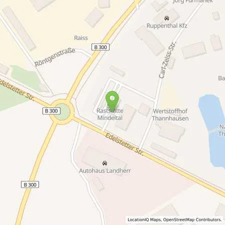 Standortübersicht der Tankstelle Raststätte Mindeltal in 86470 Thannhausen