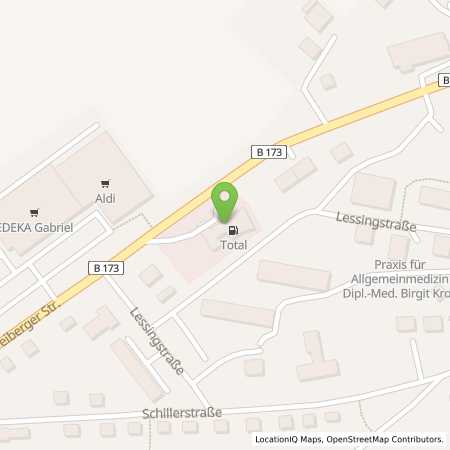 Standortübersicht der Benzin-Super-Diesel Tankstelle: TotalEnergies Oederan in 09569, Oederan