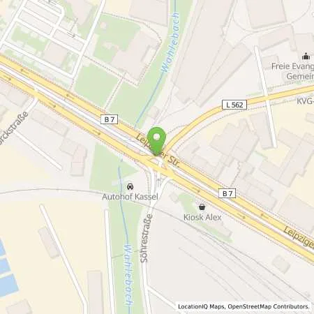 Standortübersicht der Tankstelle KASSEL - SANDERSHAEUSER STR. 43 in 34123 Kassel