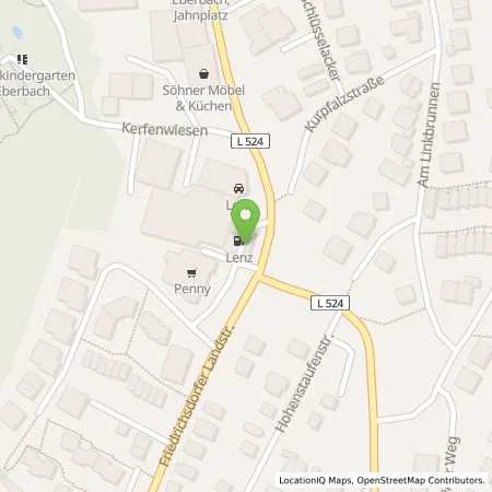 Standortübersicht der Tankstelle Lenz in 69412 Eberbach