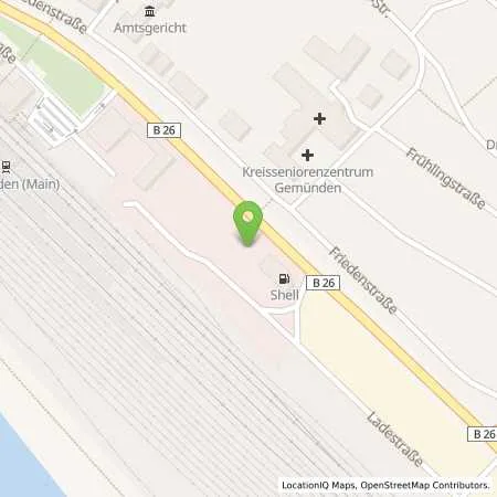 Standortübersicht der Tankstelle Shell Gemuenden A.Main Wernfelder Str. 3 in 97737 Gemuenden A.Main