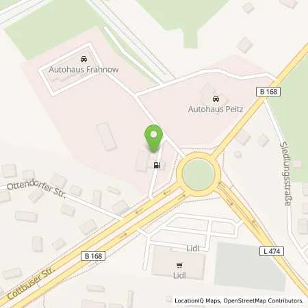 Standortübersicht der Tankstelle TotalEnergies Peitz in 03185 Peitz