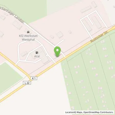 Standortübersicht der Tankstelle Aral Tankstelle in 18311 Ribnitz-Damgarten