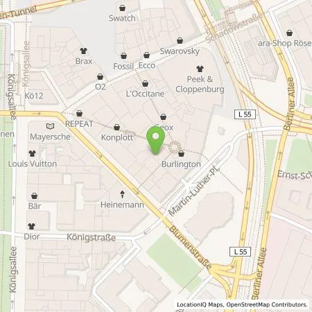 Standortübersicht der Tankstelle Stadtwerke Düsseldorf AG in 40212 Düsseldorf