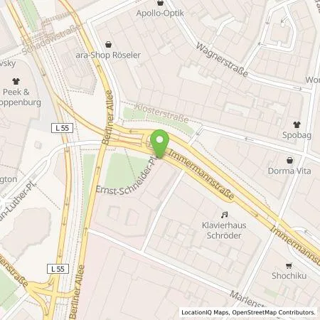 Standortübersicht der Tankstelle Stadtwerke Düsseldorf AG in 40212 Düsseldorf