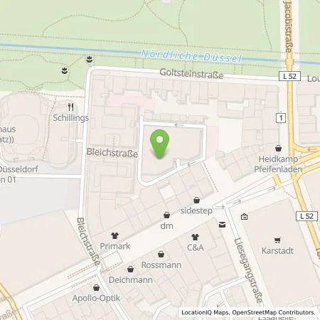 Standortübersicht der Tankstelle Stadtwerke Düsseldorf AG in 40212 Düsseldorf