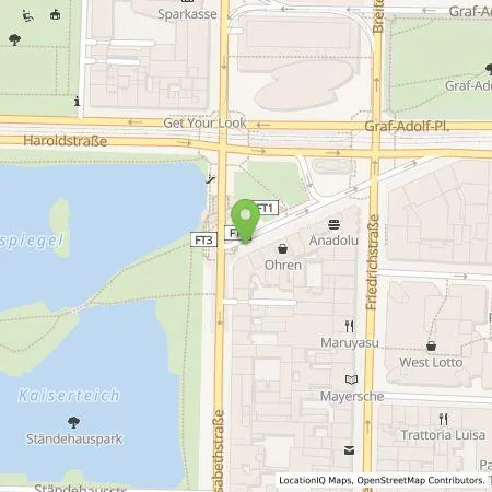 Standortübersicht der Tankstelle Stadtwerke Düsseldorf AG in 40213 Düsseldorf