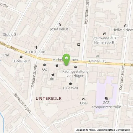 Standortübersicht der Tankstelle Stadtwerke Düsseldorf AG in 40219 Düsseldorf