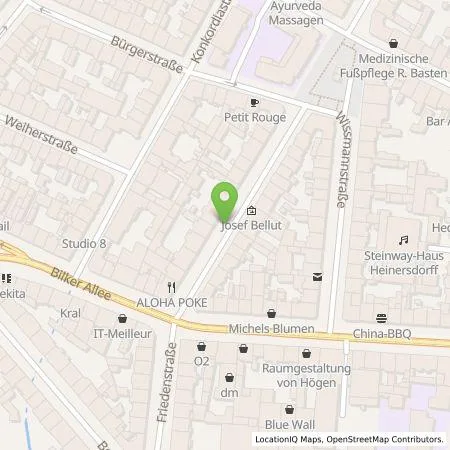 Standortübersicht der Tankstelle Stadtwerke Düsseldorf AG in 40219 Düsseldorf