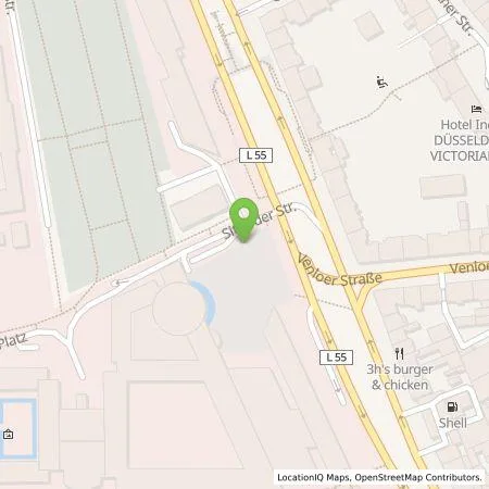 Standortübersicht der Tankstelle Stadtwerke Düsseldorf AG in 40477 Düsseldorf