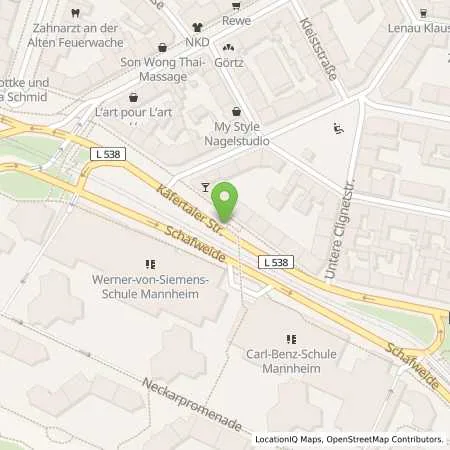 Standortübersicht der Tankstelle MVV Energie AG in 68167 Mannheim