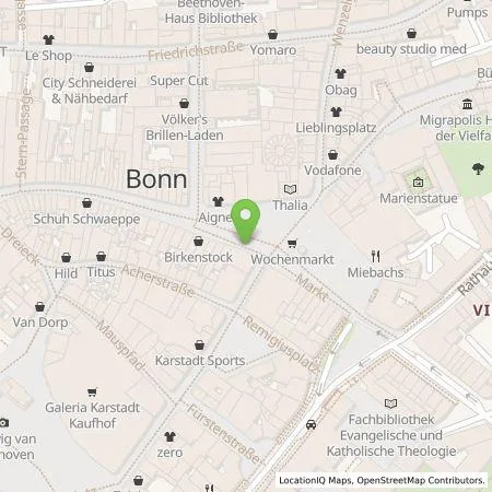 Standortübersicht der Tankstelle Energie- und Wasserversorgung Bonn/Rhein-Sieg GmbH in 53113 Bonn