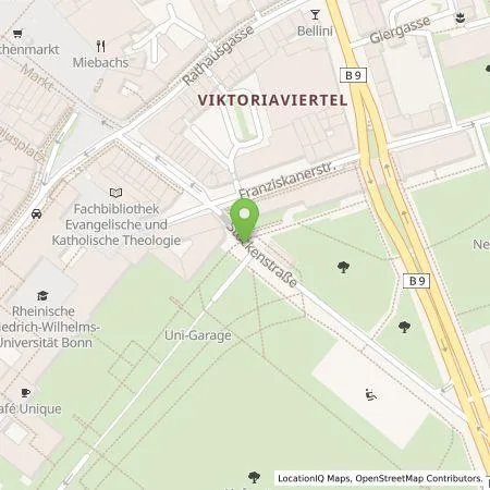 Standortübersicht der Tankstelle Energie- und Wasserversorgung Bonn/Rhein-Sieg GmbH in 53113 Bonn