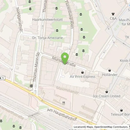 Standortübersicht der Tankstelle Energie- und Wasserversorgung Bonn/Rhein-Sieg GmbH in 53111 Bonn