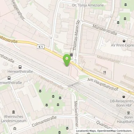 Standortübersicht der Tankstelle Energie- und Wasserversorgung Bonn/Rhein-Sieg GmbH in 53113 Bonn