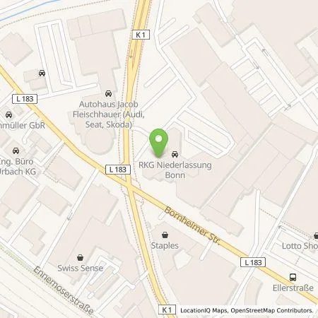 Standortübersicht der Tankstelle Energie- und Wasserversorgung Bonn/Rhein-Sieg GmbH in 53119 Bonn