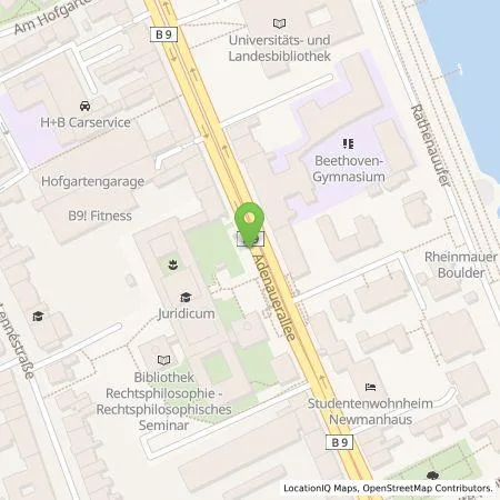 Standortübersicht der Tankstelle Energie- und Wasserversorgung Bonn/Rhein-Sieg GmbH in 53113 Bonn