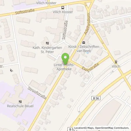 Standortübersicht der Tankstelle Energie- und Wasserversorgung Bonn/Rhein-Sieg GmbH in 53225 Bonn