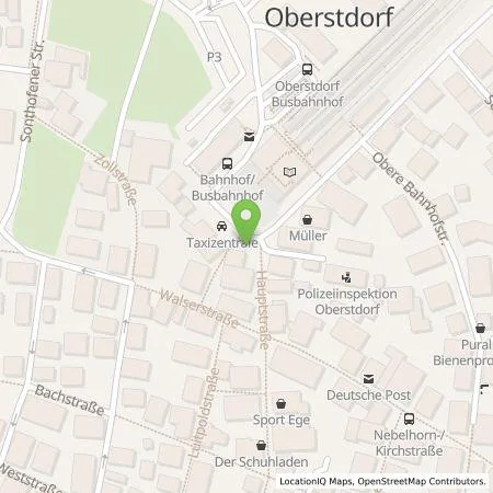 Standortübersicht der Tankstelle Energieversorgung Oberstdorf GmbH in 87561 Oberstdorf