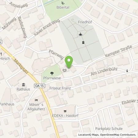 Standortübersicht der Tankstelle Allgäuer Überlandwerk GmbH in 87487 Wiggensbach