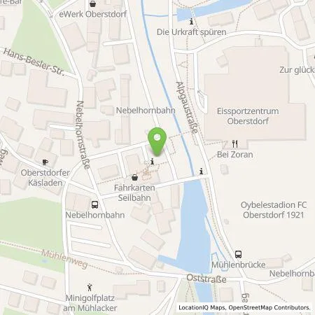 Standortübersicht der Tankstelle Allgäuer Überlandwerk GmbH in 87561 Oberstdorf