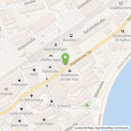 Standortübersicht der Tankstelle Stadtwerke Bad Säckingen GmbH in 79713 Bad Säckingen