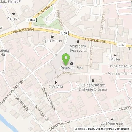 Standortübersicht der Tankstelle Elektrizitätswerk Mittelbaden AG & Co. KG in 77855 Achern