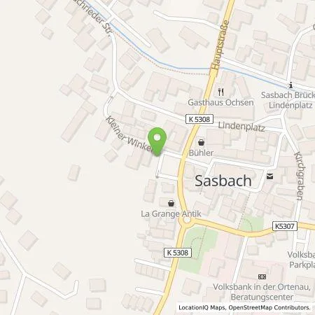 Standortübersicht der Tankstelle Elektrizitätswerk Mittelbaden AG & Co. KG in 77880 Sasbach