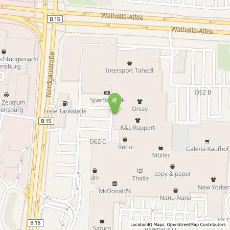 Standortübersicht der Tankstelle REWAG KG in 93059 Regensburg