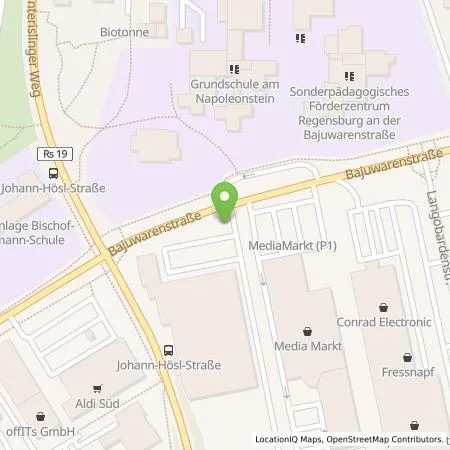 Standortübersicht der Tankstelle REWAG KG in 93053 Regensburg