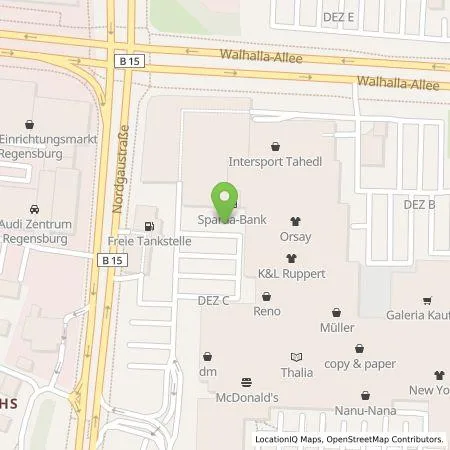 Standortübersicht der Tankstelle REWAG KG in 93059 Regensburg