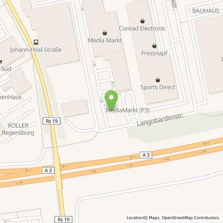 Standortübersicht der Tankstelle REWAG KG in 93053 Regensburg