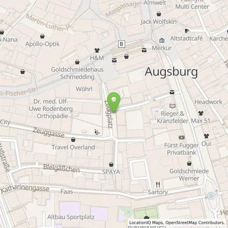 Standortübersicht der Tankstelle Stadtwerke Augsburg Energie GmbH in 86150 Augsburg