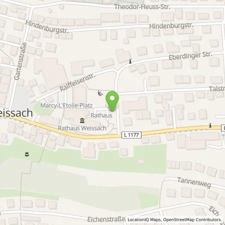 Standortübersicht der Tankstelle deer GmbH in 71287 Weissach