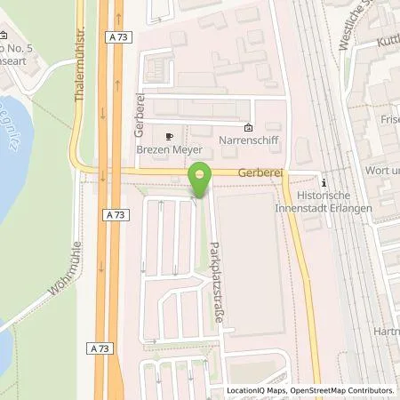 Standortübersicht der Tankstelle EDE - Energiedienst Erlangen GmbH in 91054 Erlangen