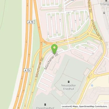 Standortübersicht der Tankstelle EDE - Energiedienst Erlangen GmbH in 91054 Erlangen