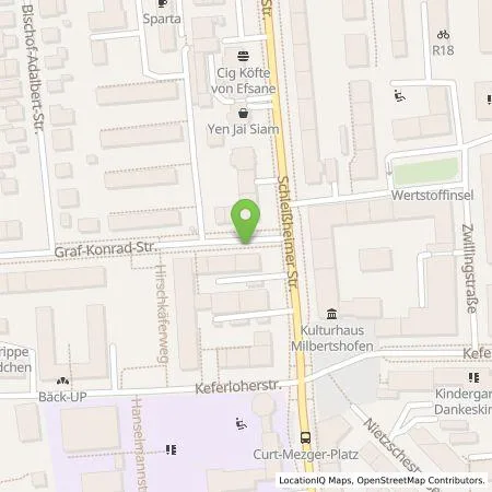 Standortübersicht der Tankstelle SWM Versorgungs GmbH in 80809 München