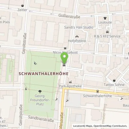 Standortübersicht der Tankstelle SWM Versorgungs GmbH in 80807 München