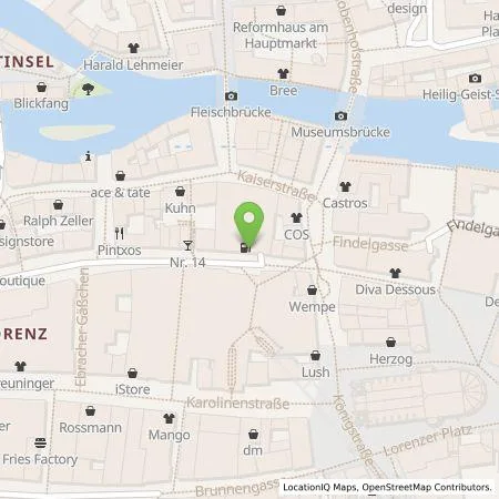 Standortübersicht der Tankstelle Parkhaus Adlerstraße GmbH in 90403 Nürnberg