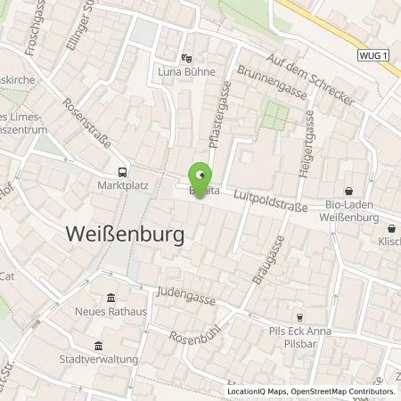 Standortübersicht der Tankstelle Stadtwerke Weißenburg GmbH in 91781 Weißenburg i. Bay.