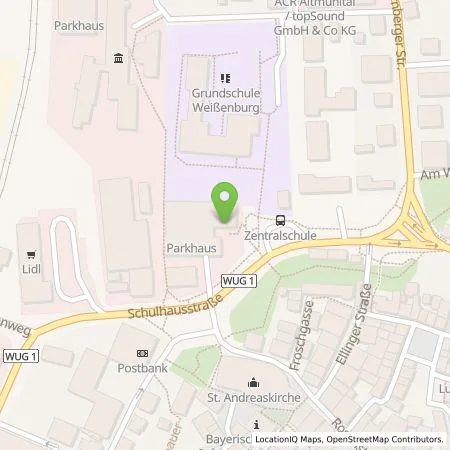 Standortübersicht der Tankstelle Stadtwerke Weißenburg GmbH in 91781 Weißenburg i. Bay.