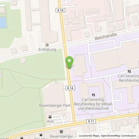 Standortübersicht der Tankstelle Stadtwerke Bielefeld GmbH in 33607 Bielefeld