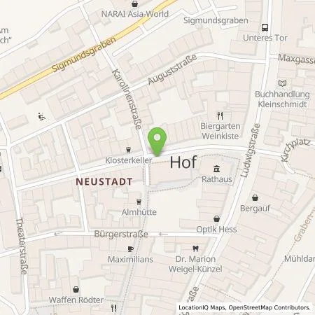 Standortübersicht der Tankstelle N-ERGIE Aktiengesellschaft in 95028 Hof