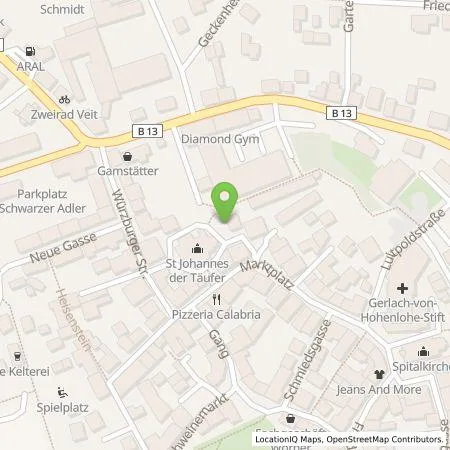 Standortübersicht der Tankstelle Stadtwerke Uffenheim in 97215 Uffenheim