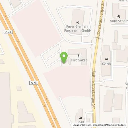 Standortübersicht der Tankstelle Stadtwerke Forchheim GmbH in 91301 Forchheim