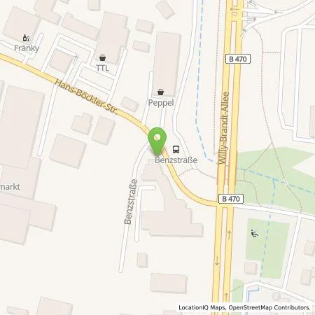 Standortübersicht der Tankstelle Stadtwerke Forchheim GmbH in 91301 Forchheim