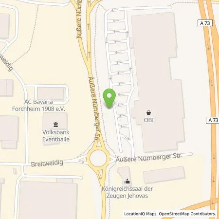 Standortübersicht der Tankstelle Stadtwerke Forchheim GmbH in 91301 Forchheim